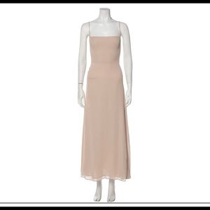 Reformation squared neck blush pink midi dress